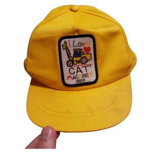 Vintage Toppers I Love Cat Machines Baseball Cap Hat Yellow Youth OS 1995 Retro